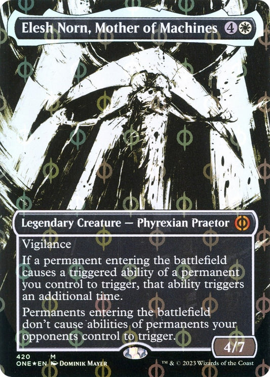 Elesh Norn, Mother of Machines (Showcase) (Step-and-Compleat Foil) (420) (Phyrexia: All Will Be One)