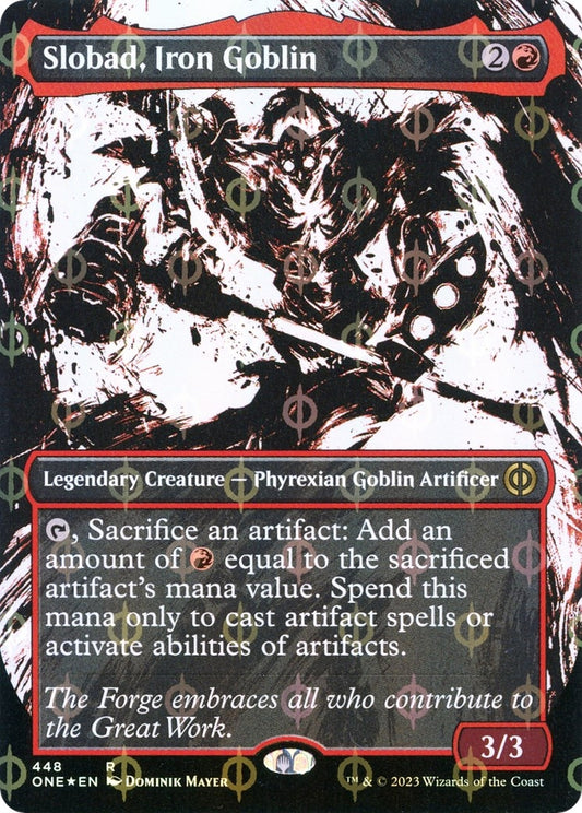 Image for Slobad, Iron Goblin (Showcase) (Step-and-Compleat Foil) (448) (Phyrexia: All Will Be One) - Magic: The Gathering