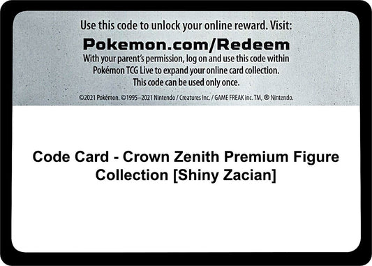 Code Card - Crown Zenith Premium Figure Collection [Shiny Zacian] (Crown Zenith)