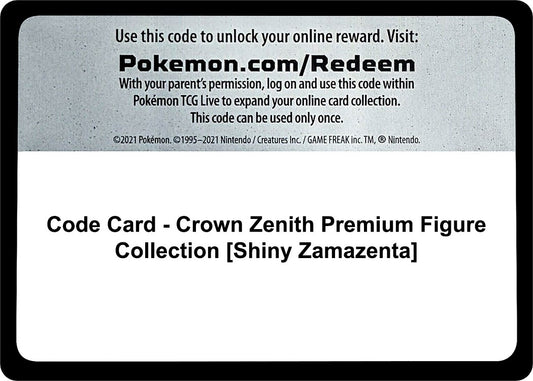 Code Card - Crown Zenith Premium Figure Collection [Shiny Zamazenta] (Crown Zenith)