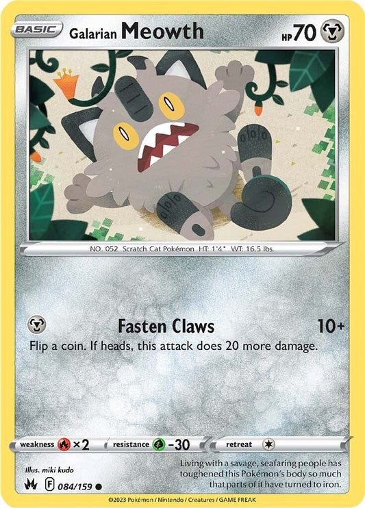Galarian Meowth (084/159) (Crown Zenith)