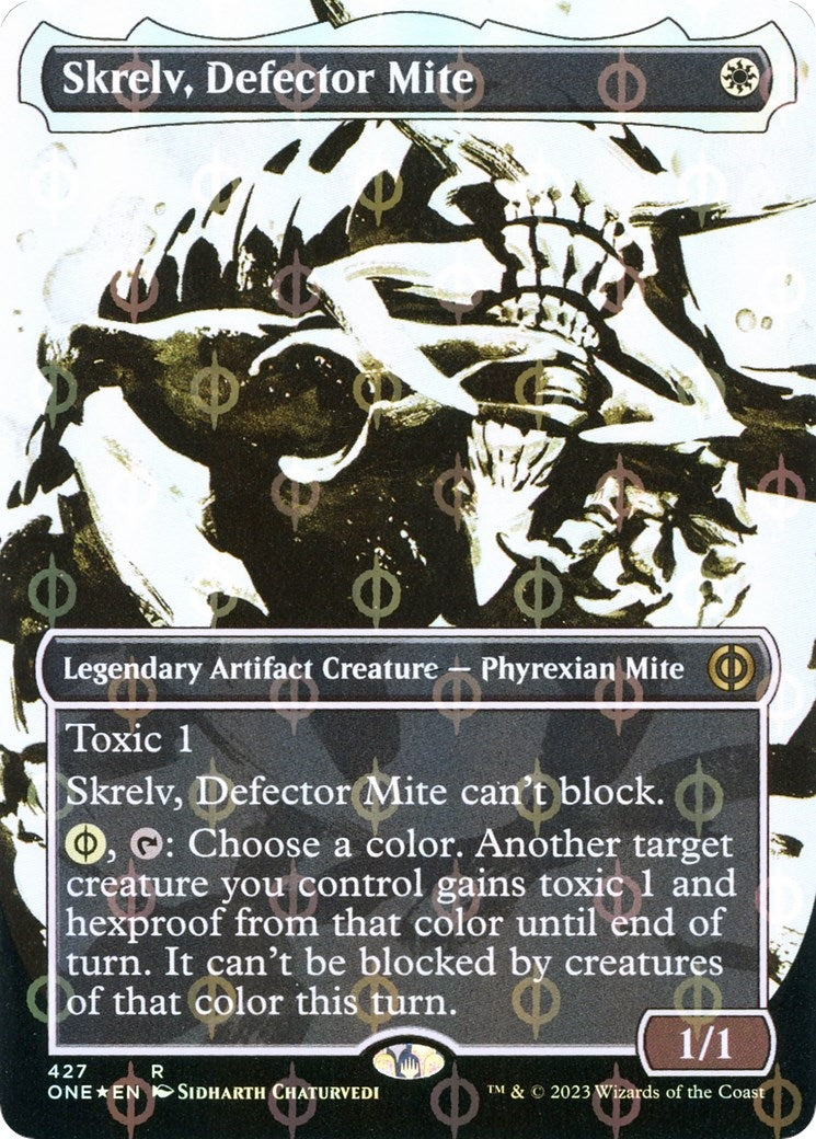 Skrelv, Defector Mite (Showcase) (Step-and-Compleat Foil) (427) (Phyrexia: All Will Be One)