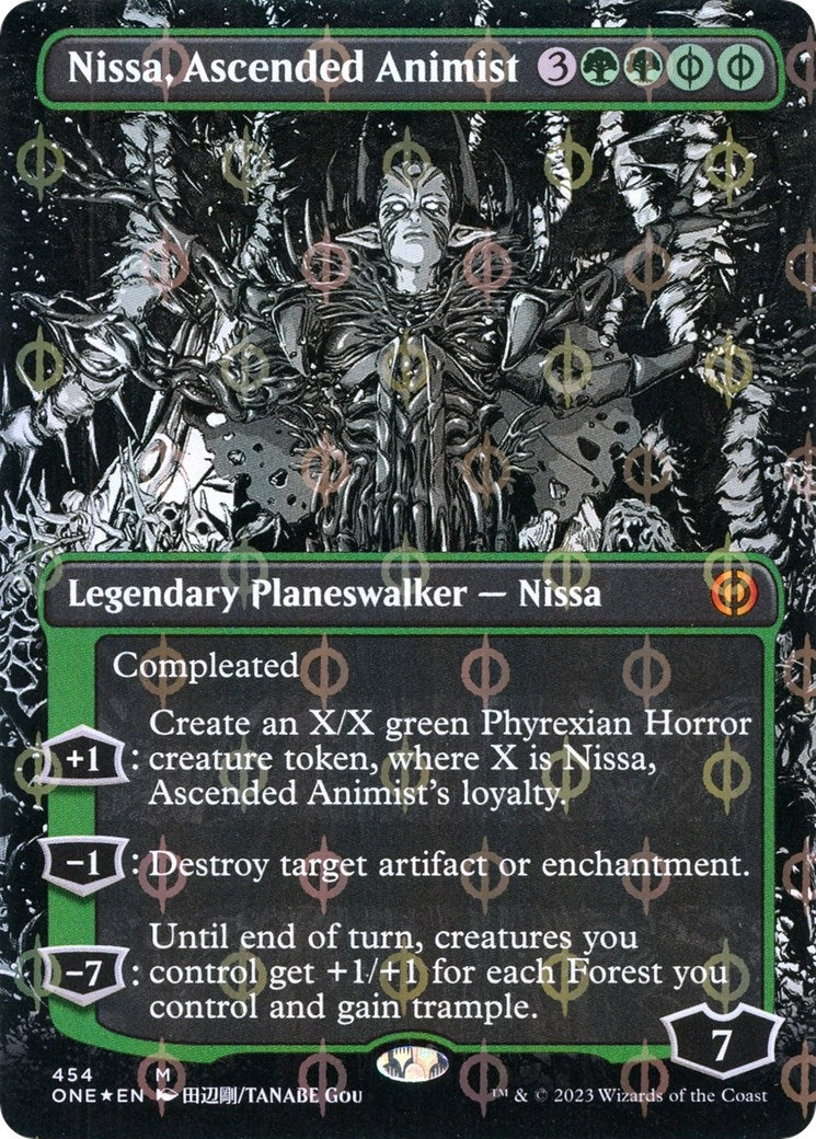 Image for Nissa, Ascended Animist (Borderless) (Step-and-Compleat Foil) (454) (Phyrexia: All Will Be One) - Magic: The Gathering