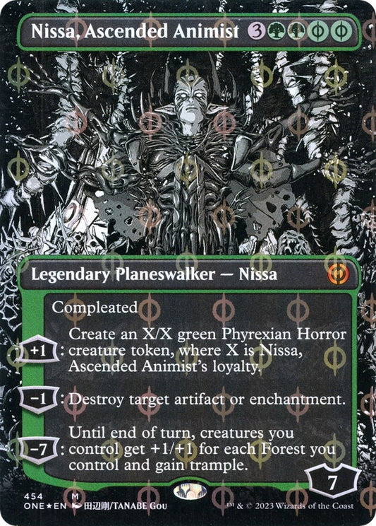 Image for Nissa, Ascended Animist (Borderless) (Step-and-Compleat Foil) (454) (Phyrexia: All Will Be One) - Magic: The Gathering