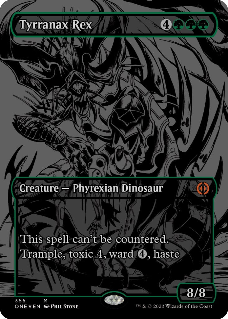Image for Tyrranax Rex (Oil Slick Raised Foil) (355) (Phyrexia: All Will Be One) - Magic: The Gathering