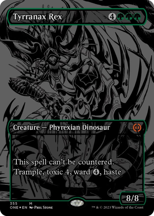 Image for Tyrranax Rex (Oil Slick Raised Foil) (355) (Phyrexia: All Will Be One) - Magic: The Gathering