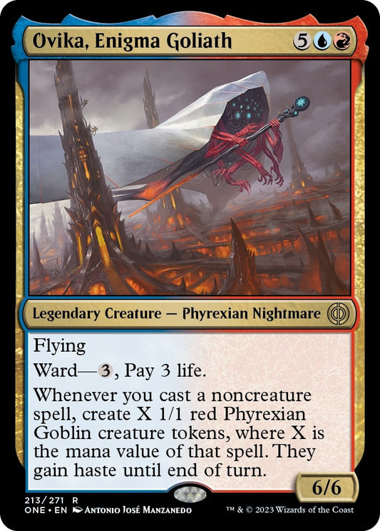Image for Ovika, Enigma Goliath (213) (Phyrexia: All Will Be One) - Magic: The Gathering