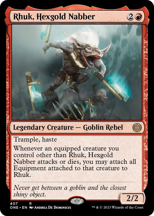 Image for Rhuk, Hexgold Nabber (407) (Phyrexia: All Will Be One) - Magic: The Gathering