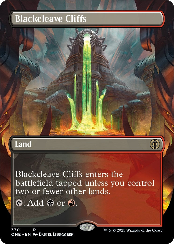 Image for Blackcleave Cliffs (Borderless) (370) (Phyrexia: All Will Be One) - Magic: The Gathering