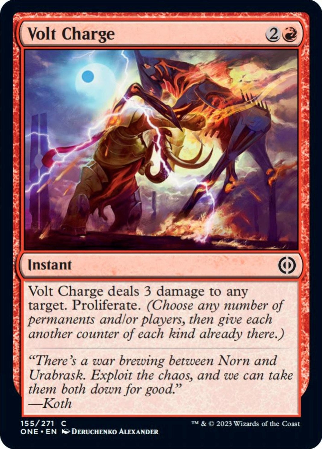 Image for Volt Charge (155) (Phyrexia: All Will Be One) - Magic: The Gathering