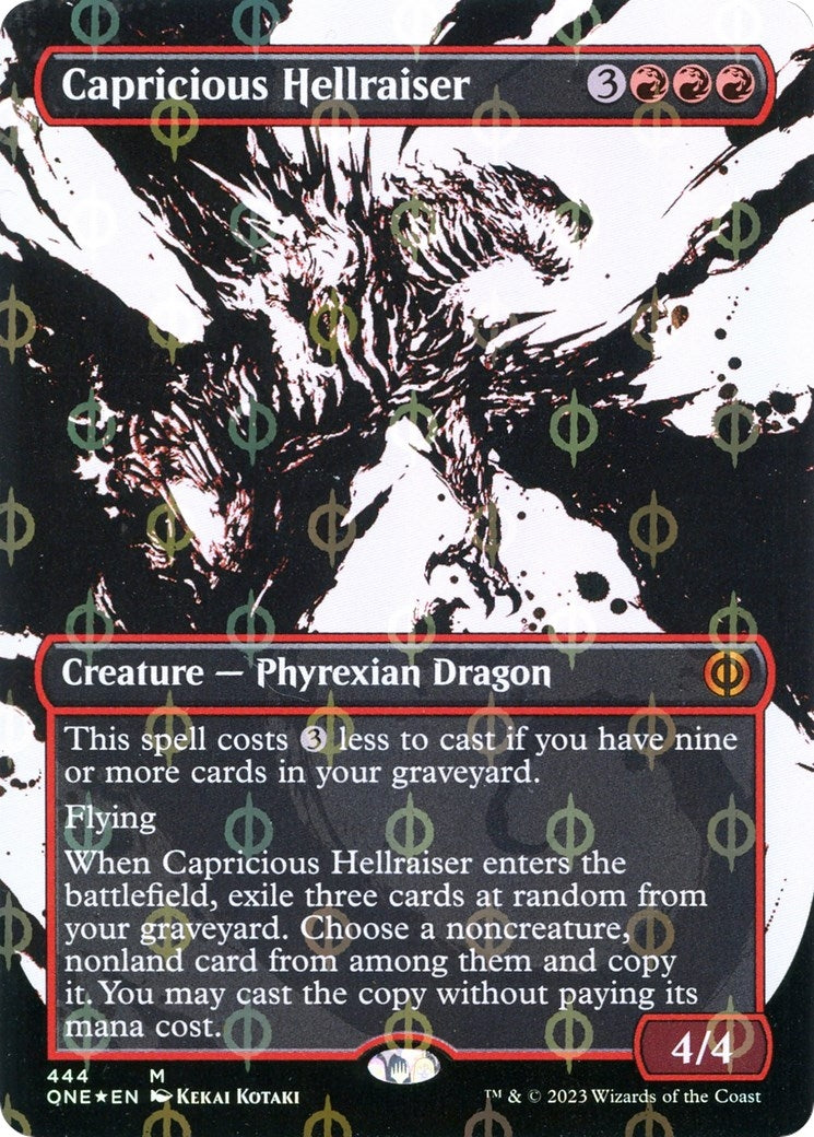 Capricious Hellraiser (Showcase) (Step-and-Compleat Foil) (444) (Phyrexia: All Will Be One)