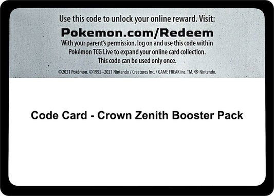Code Card - Crown Zenith Booster Pack (Crown Zenith)