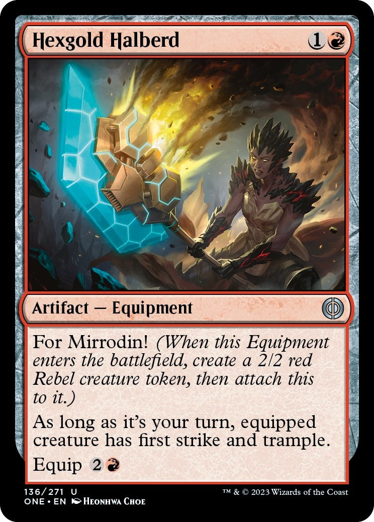Hexgold Halberd (136) (Phyrexia: All Will Be One)