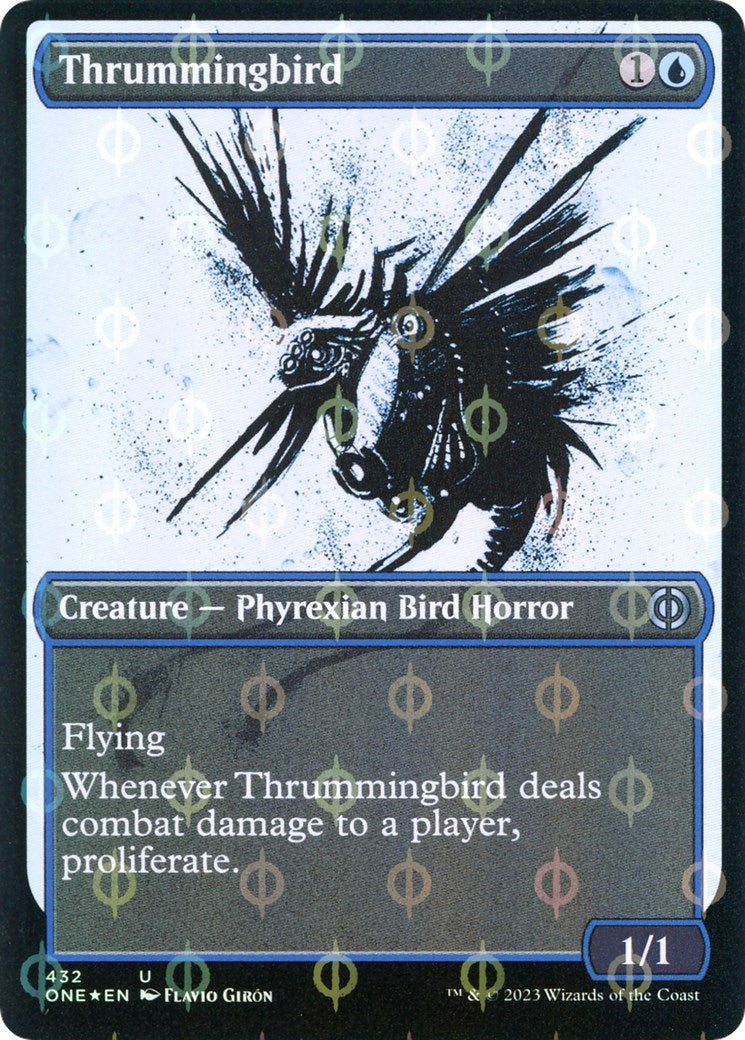 Thrummingbird (Showcase) (Step-and-Compleat Foil) (432) (Phyrexia: All Will Be One)