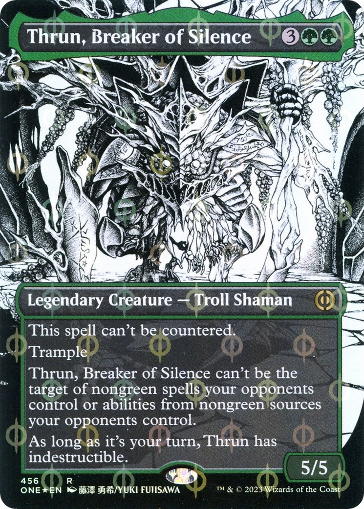Image for Thrun, Breaker of Silence (Borderless) (Step-and-Compleat Foil) (456) (Phyrexia: All Will Be One) - Magic: The Gathering