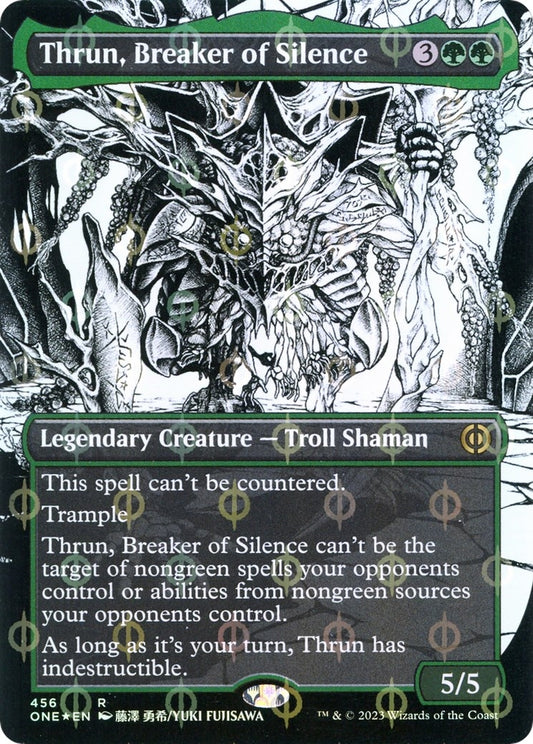 Image for Thrun, Breaker of Silence (Borderless) (Step-and-Compleat Foil) (456) (Phyrexia: All Will Be One) - Magic: The Gathering