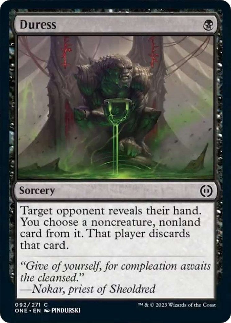 Image for Duress (92) (Phyrexia: All Will Be One) - Magic: The Gathering