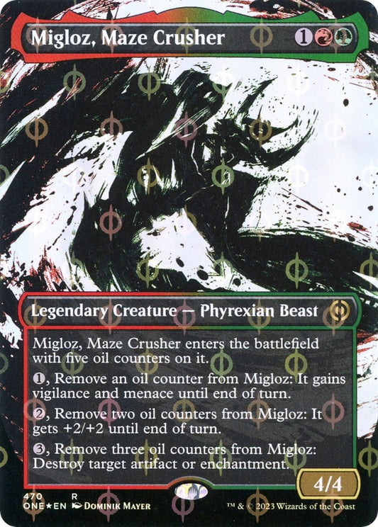 Image for Migloz, Maze Crusher (Showcase) (Step-and-Compleat Foil) (470) (Phyrexia: All Will Be One) - Magic: The Gathering