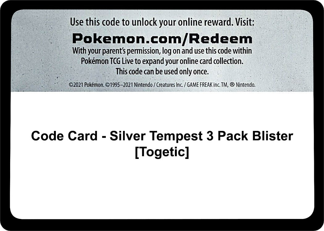 Image for Code Card - Silver Tempest 3 Pack Blister [Togetic] (SWSH12: Silver Tempest) - Pokemon