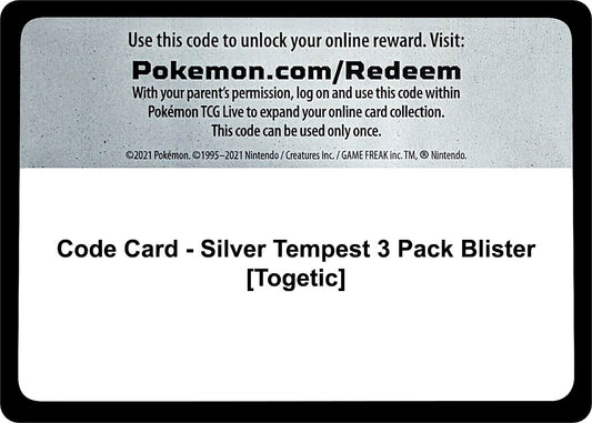 Image for Code Card - Silver Tempest 3 Pack Blister [Togetic] (SWSH12: Silver Tempest) - Pokemon