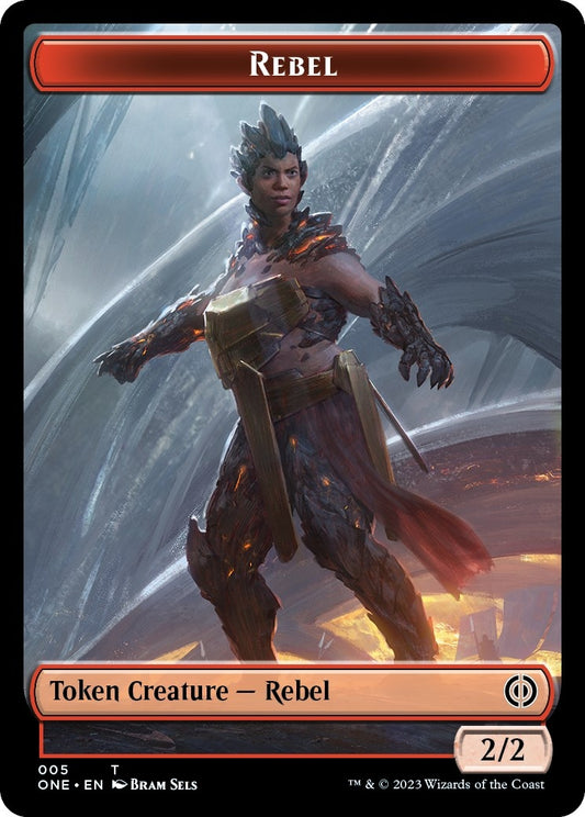 Image for Rebel // Phyrexian Beast Double-sided Token (5 // 6) (Phyrexia: All Will Be One) - Magic: The Gathering