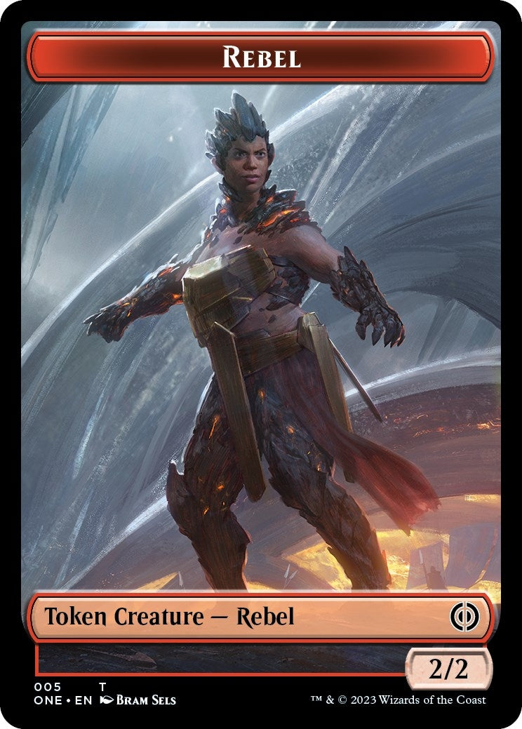 Image for Rebel // Phyrexian Horror (007) Double-sided Token (5 // 7) (Phyrexia: All Will Be One) - Magic: The Gathering
