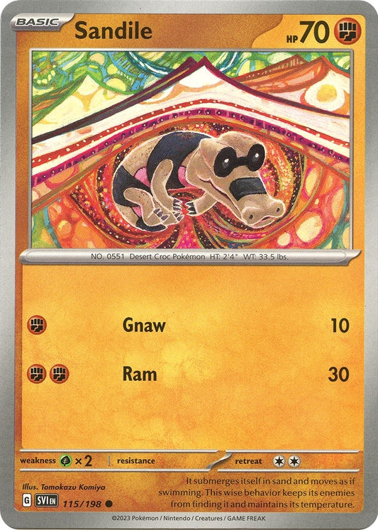 Image for Sandile (115/198) (SV01: Scarlet & Violet Base Set) - Pokemon