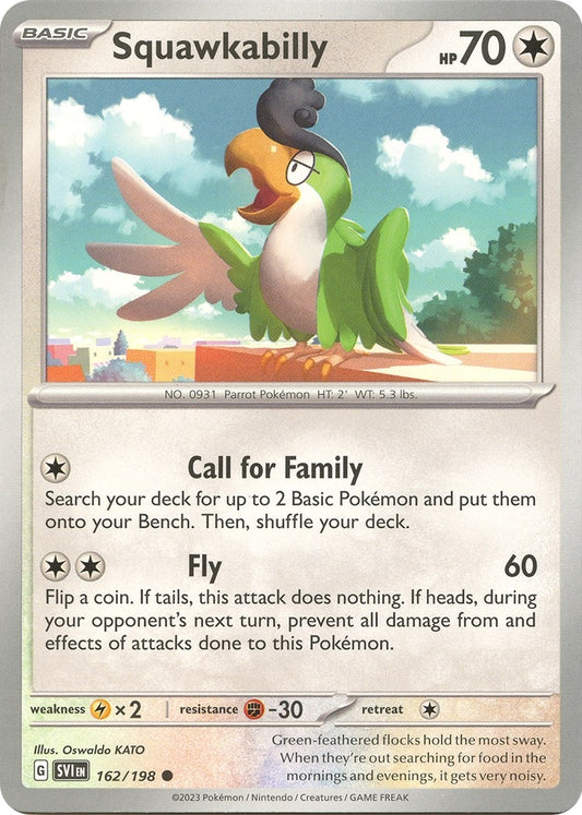 Image for Squawkabilly (162/198) (SV01: Scarlet & Violet Base Set) - Pokemon