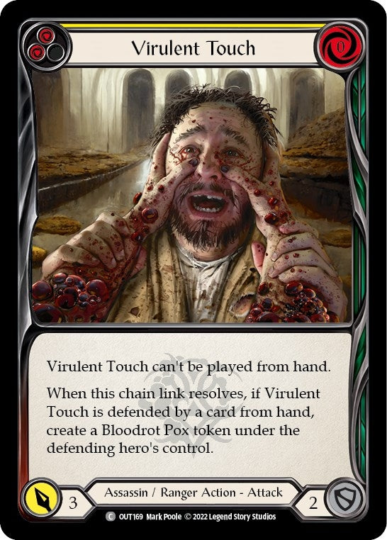 Image for Virulent Touch (Yellow) (OUT169) (Outsiders) - Flesh and Blood TCG
