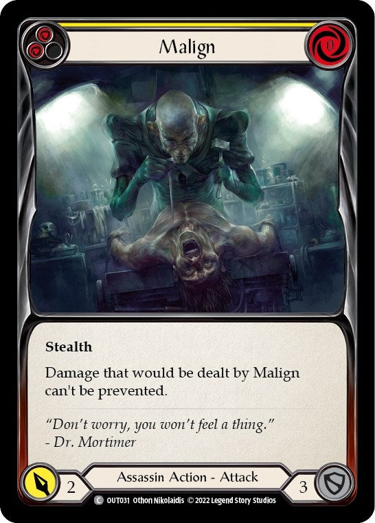 Image for Malign (Yellow) (OUT031) (Outsiders) - Flesh and Blood TCG