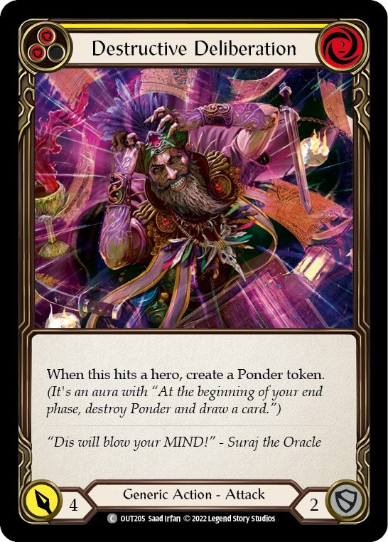 Image for Destructive Deliberation (Yellow) (OUT205) (Outsiders) - Flesh and Blood TCG