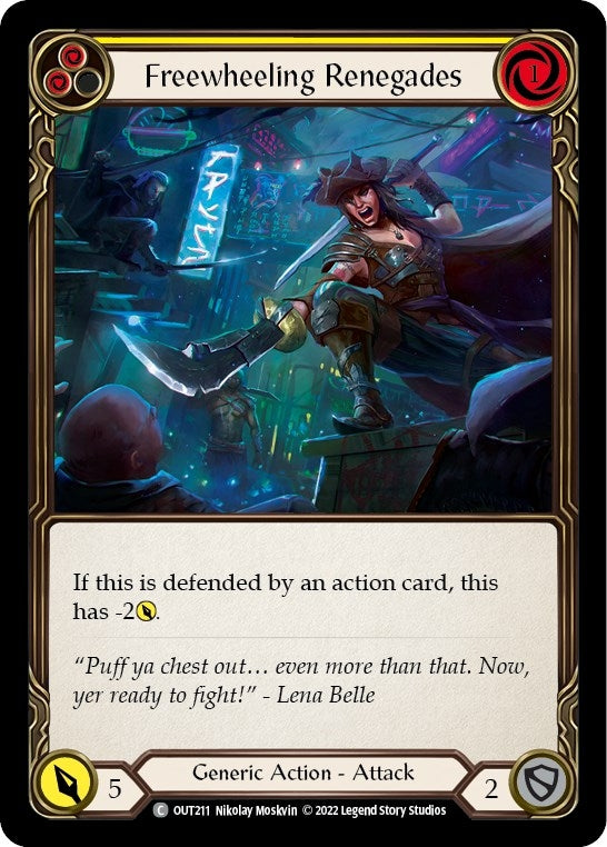 Image for Freewheeling Renegades (Yellow) (OUT211) (Outsiders) - Flesh and Blood TCG
