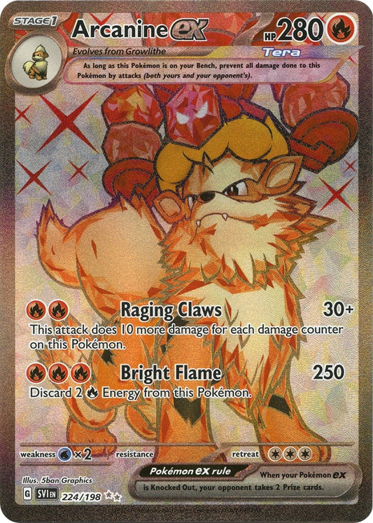Arcanine ex (224/198) (SV01: Scarlet & Violet Base Set)