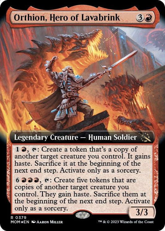 Orthion, Hero of Lavabrink (Extended Art) (379) (March of the Machine)