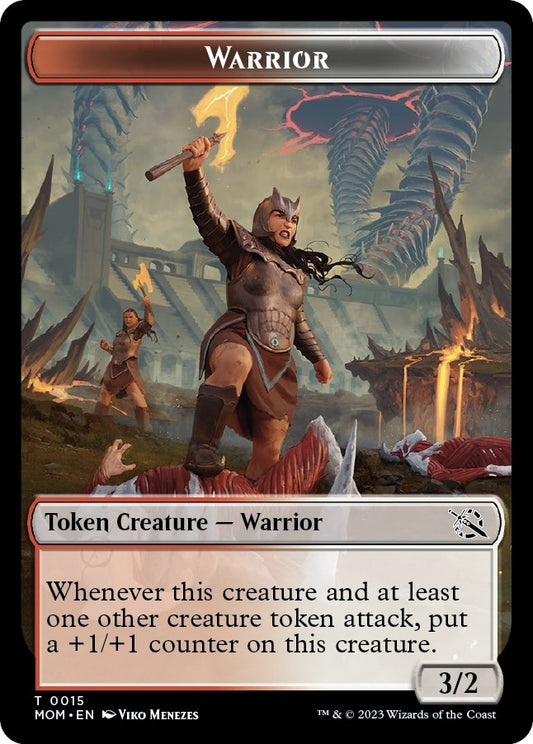 Warrior // Vampire Double-Sided Token (15 // 3) (March of the Machine)