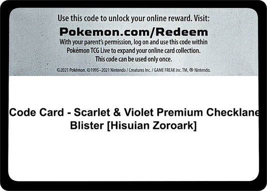 Code Card - Scarlet & Violet Premium Checklane Blister [Hisuian Zoroark] (SV01: Scarlet & Violet Base Set)