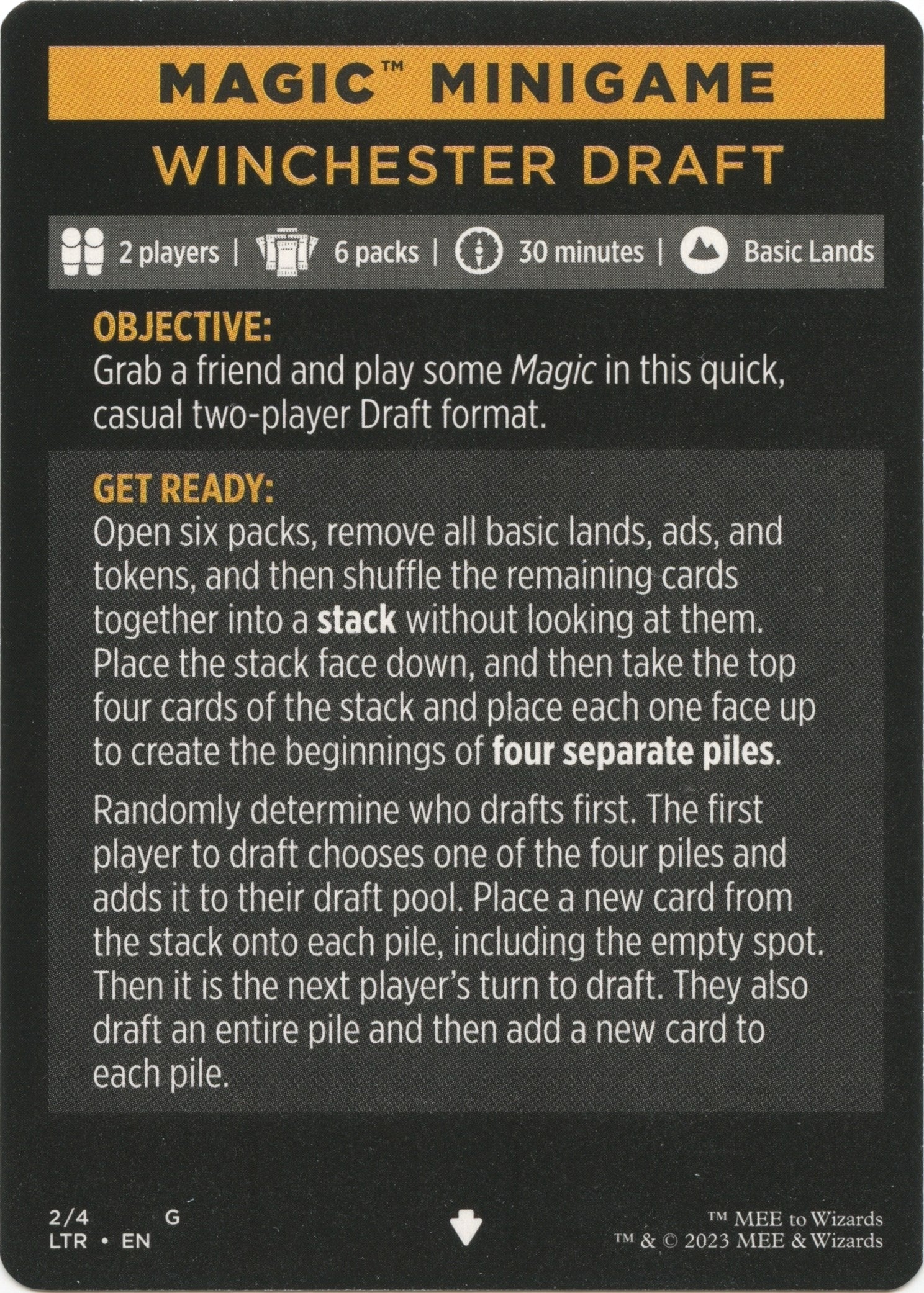 Image for Magic Minigame: Winchester Draft (2) (LTR) - Magic: The Gathering