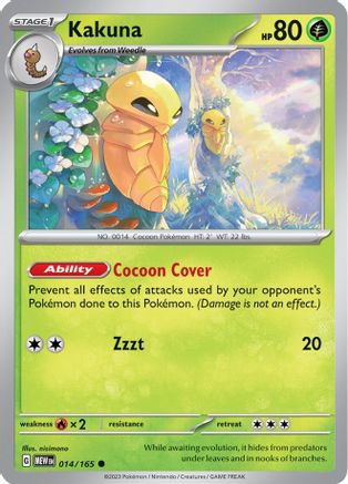 Kakuna 014/165  - Reverse Holofoil SV Scarlet & Violet 151 - Common