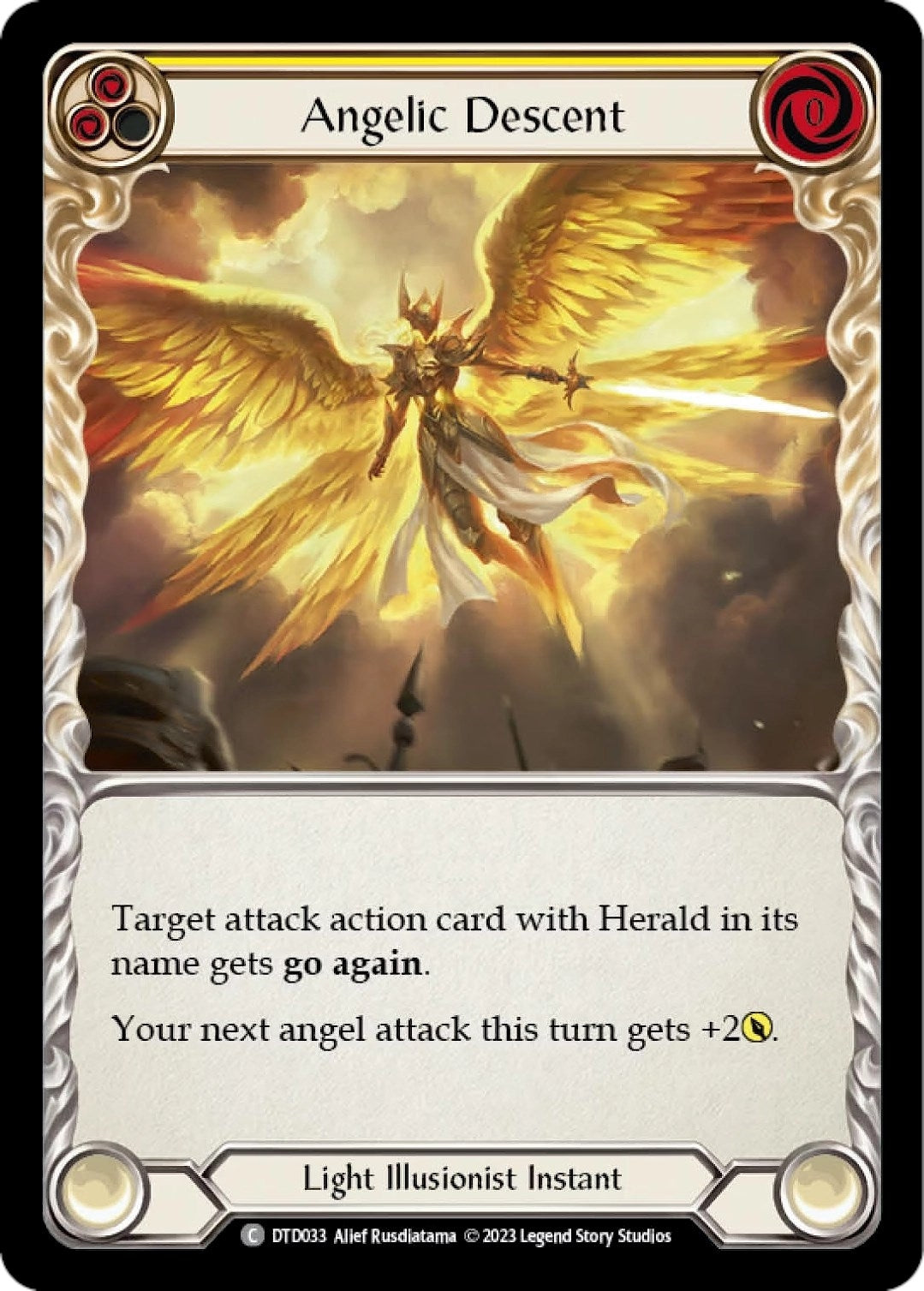 Image for Angelic Descent (Yellow) (DTD033) (Dusk till Dawn) - Flesh and Blood TCG
