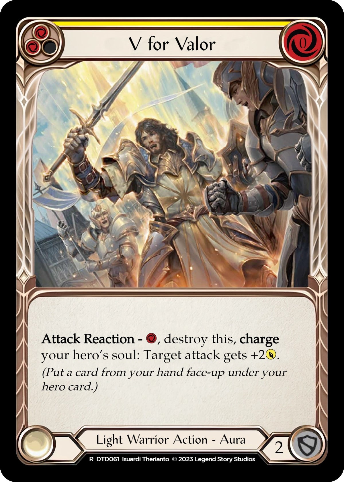 Image for V for Valor (Yellow) (DTD061) (Dusk till Dawn) - Flesh and Blood TCG
