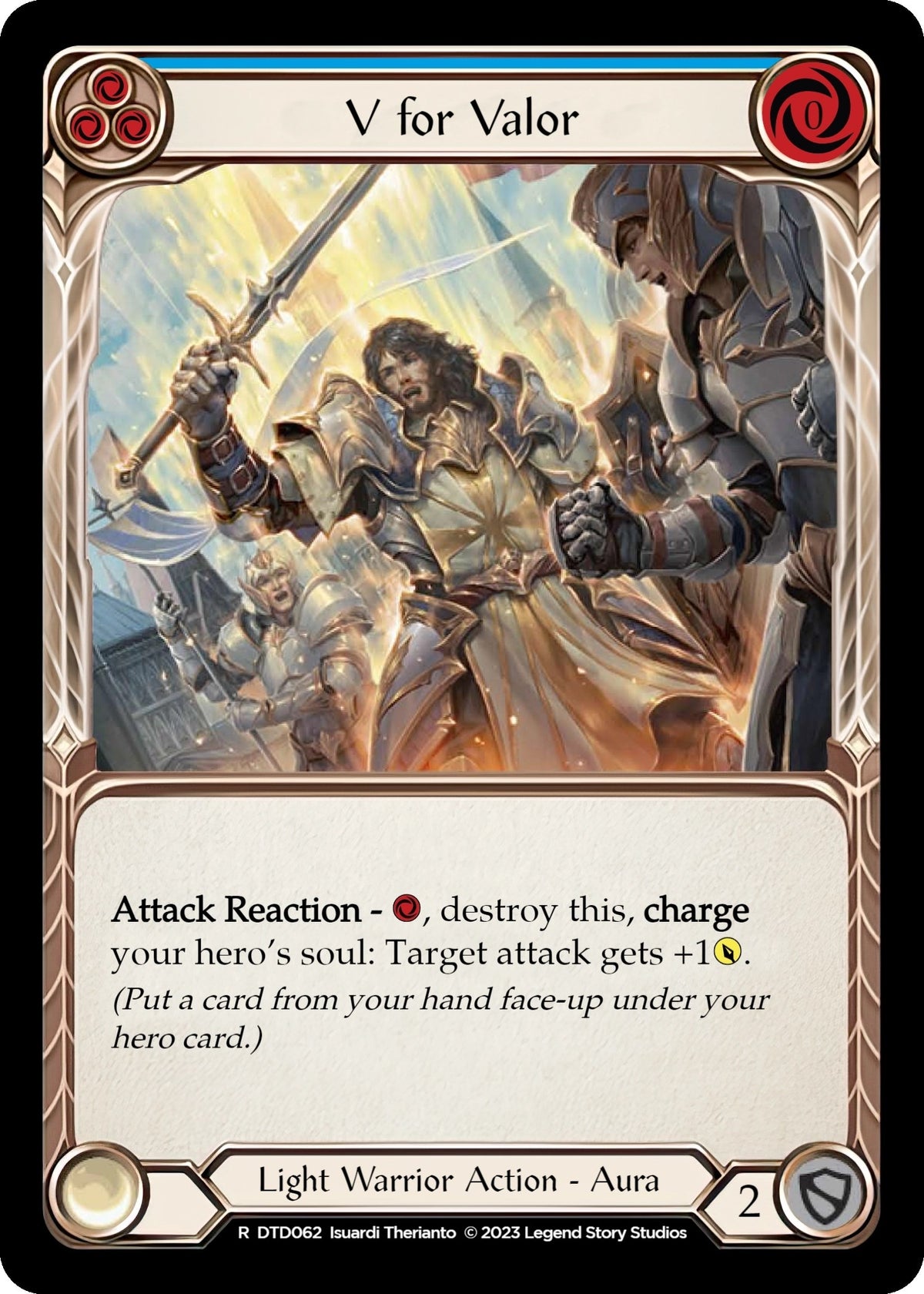Image for V for Valor (Blue) (DTD062) (Dusk till Dawn) - Flesh and Blood TCG