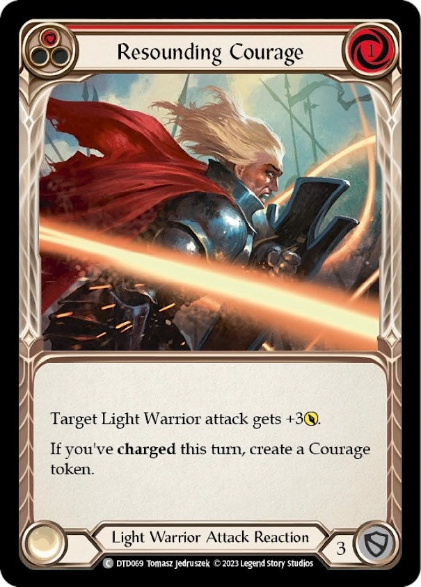 Image for Resounding Courage (Red) (DTD069) (Dusk till Dawn) - Flesh and Blood TCG
