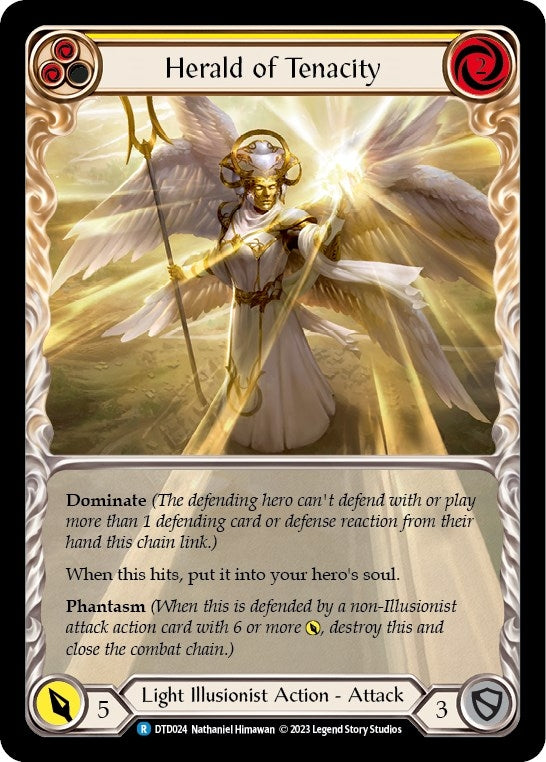 Image for Herald of Tenacity (Yellow) (DTD024) (Dusk till Dawn) - Flesh and Blood TCG