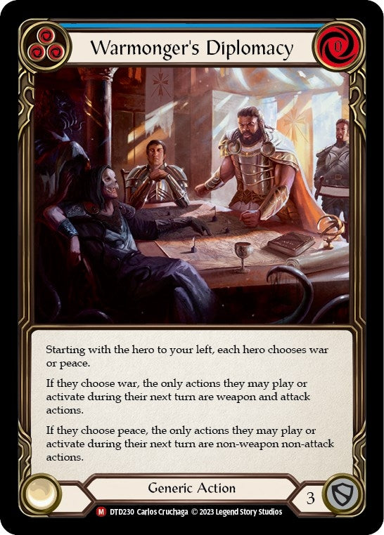 Image for Warmonger's Diplomacy (DTD230) (Dusk till Dawn) - Flesh and Blood TCG