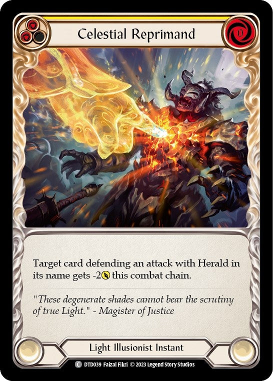 Image for Celestial Reprimand (Yellow) (DTD039) (Dusk till Dawn) - Flesh and Blood TCG