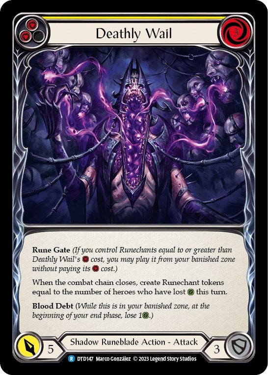 Image for Deathly Wail (Yellow) (DTD147) (Dusk till Dawn) - Flesh and Blood TCG