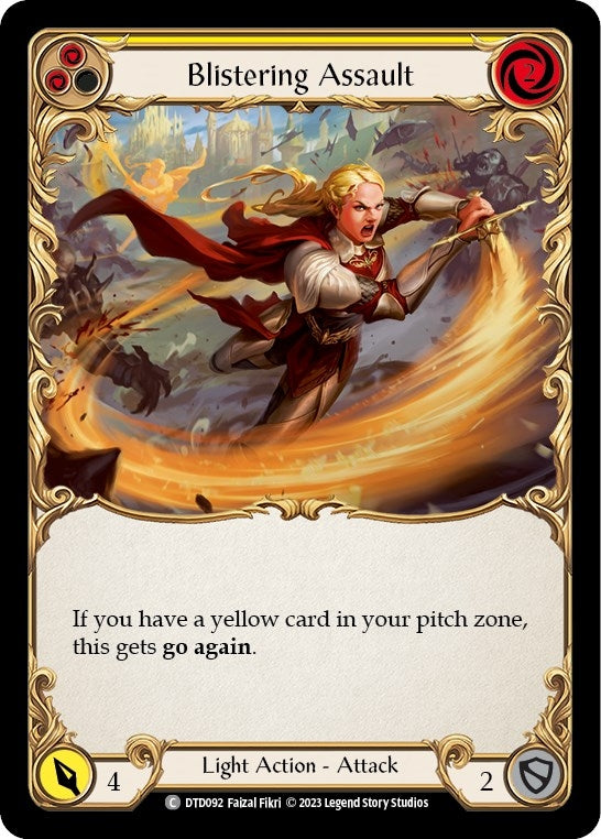 Image for Blistering Assault (Yellow) (DTD092) (Dusk till Dawn) - Flesh and Blood TCG