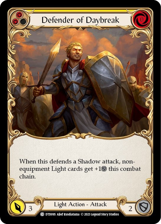 Image for Defender of Daybreak (Yellow) (DTD095) (Dusk till Dawn) - Flesh and Blood TCG