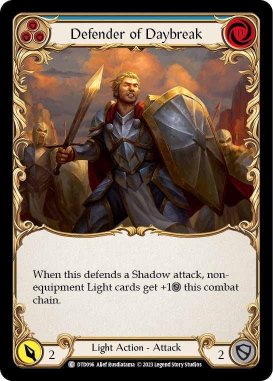 Image for Defender of Daybreak (Blue) (DTD096) (Dusk till Dawn) - Flesh and Blood TCG
