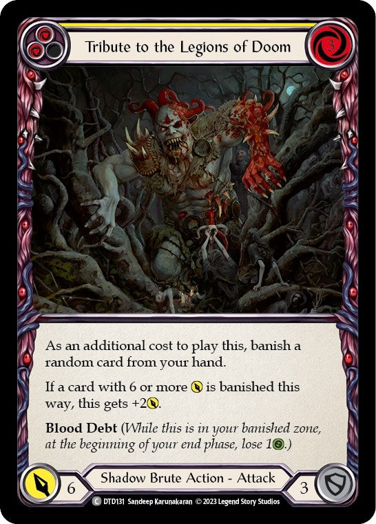 Image for Tribute to the Legions of Doom (Yellow) (DTD131) (Dusk till Dawn) - Flesh and Blood TCG